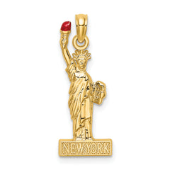14K w/ Enamel Flame Statue Of Liberty NEW YORK Charm