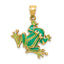 Enameled Frog Charm in 14K Yellow Gold, 27mm - Sophia Jewelers