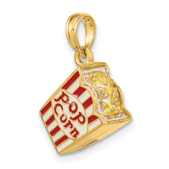 14K 3-D Enameled Bag of Popcorn Charm