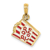 14K 3-D Enameled Bag of Popcorn Charm