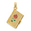 Love Bible Verse Book Pendant in 14K Yellow Gold, 21mm Moveable - Sophia Jewelers