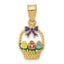 14K Enameled Easter Basket w/ Bow and Eggs Charm