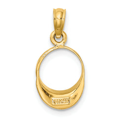 14K Fuschia Enameled Beach Sun Visor Charm