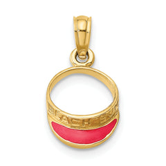 14K Fuschia Enameled Beach Sun Visor Charm