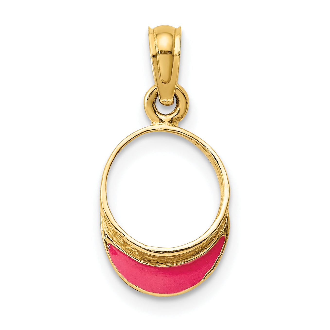 14K Fuschia Enameled Beach Sun Visor Charm