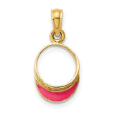 14K Fuschia Enameled Beach Sun Visor Charm