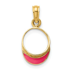 14K Fuschia Enameled Beach Sun Visor Charm