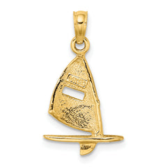 14K Aqua Enameled Windsail Surf Board Charm