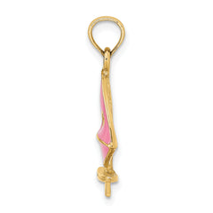 14K Pink Enameled Windsail Surf Board Charm