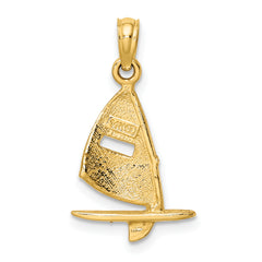 14K Pink Enameled Windsail Surf Board Charm