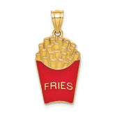 14K w/Enamel French Fries Charm