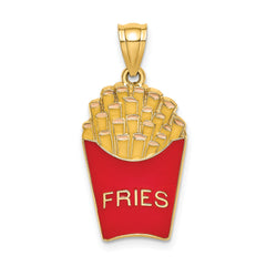 14K w/Enamel French Fries Charm