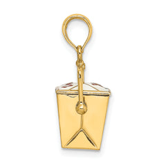 14K 3-D Enameled Moveable Chinese Take-Out Box Charm