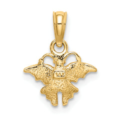 14K Enamel Mini Pink Butterfly Charm