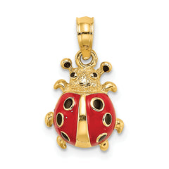 14K Red Enameled Ladybug Charm