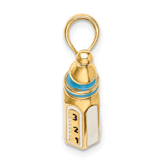 14K 3-D w/ Enamel Baby Bottle Charm