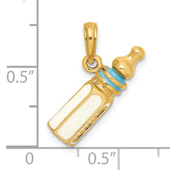 14K 3-D w/ Enamel Baby Bottle Charm