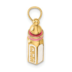 14K 3-D w/ Enamel Baby Bottle Charm