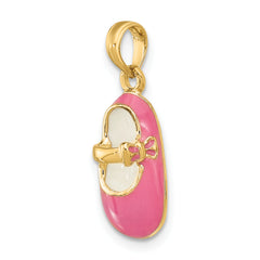 14K 3-D w/ Pink Enamel Baby Shoe Charm
