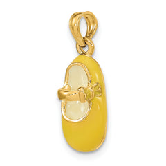 14K 3-D w/ Yellow Enamel Baby Shoe Charm