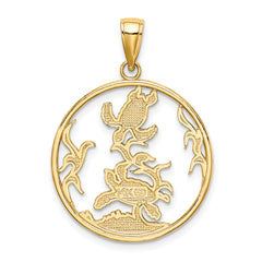 14K Enamel Sea Turtles In Circle Charm