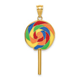 14K w/Multi-Color Enamel 3-D Lollipop Charm