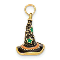 14K w/ Enamel 3-D Witch's Hat (Halloween) Charm