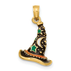 14K w/ Enamel 3-D Witch's Hat (Halloween) Charm