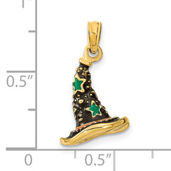 14K w/ Enamel 3-D Witch's Hat (Halloween) Charm