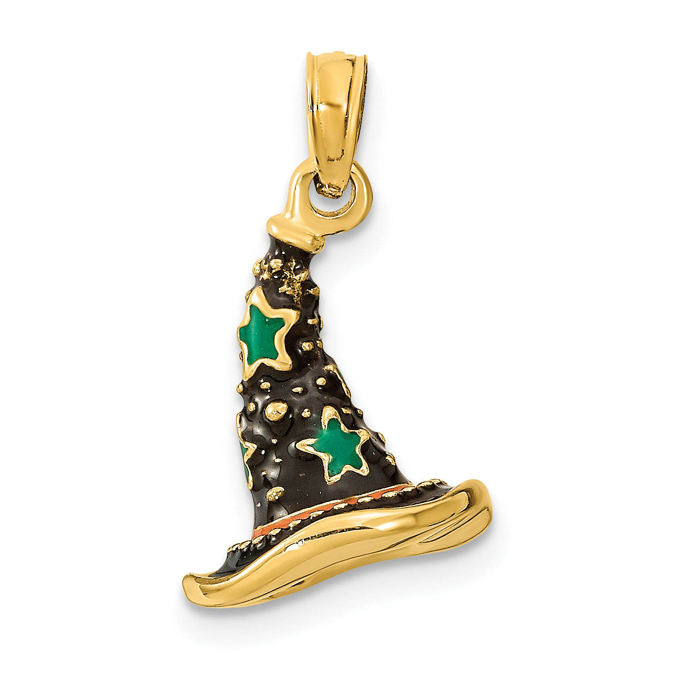 14K w/ Enamel 3-D Witch's Hat (Halloween) Charm