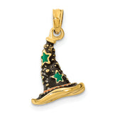 14K w/ Enamel 3-D Witch's Hat (Halloween) Charm