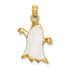 14K 3-D Enameled Ghost Charm