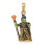14K 3-D Enameled Witch w/Broom Charm