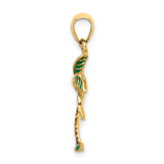 14K Enamel Palm Tree Charm