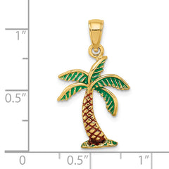 14K Enamel Palm Tree Charm