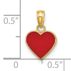 14K Polished Enameled Heart Pendant