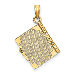 14K Enameled 3D Moveable MY LOVE STORY Book Pendant