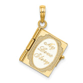 14K Enameled 3D Moveable MY LOVE STORY Book Pendant