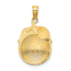 14K Enamel Orange W/Stem and Leaf Charm