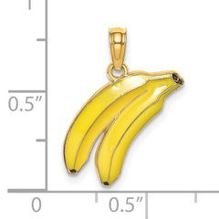 14K w/ Enamel 2-D Bananas Charm