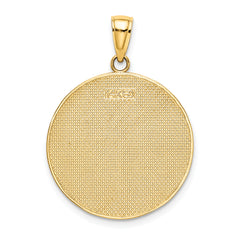 14K Enamel Beach Scene On Round Disc Charm