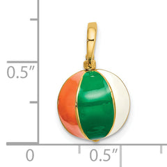 14K 3-D Multi Color Enamel Beach Ball Charm