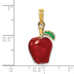 14K w/ Enamel 3-D Red Delicious Apple Charm