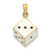 14K 3-D Enamel Dice Charm