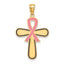 14K Enamel Pink Ribbon Breast Cancer Cross