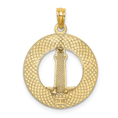 14K HILTON HEAD Enamel Lighthouse Circle Charm