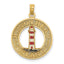 Hilton Head Lighthouse Enamel Charm in 14K Yellow Gold, 24mm - Sophia Jewelers