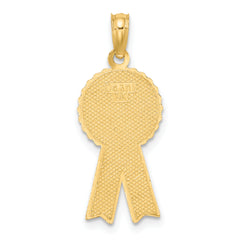 14K Enamel GREATEST MOM Pink RIBBON Charm