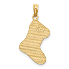 14K Enamel HO HO HO Christmas Stocking Charm