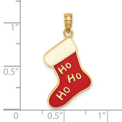 14K Enamel HO HO HO Christmas Stocking Charm